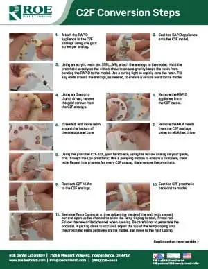 C2F Conversion Steps
